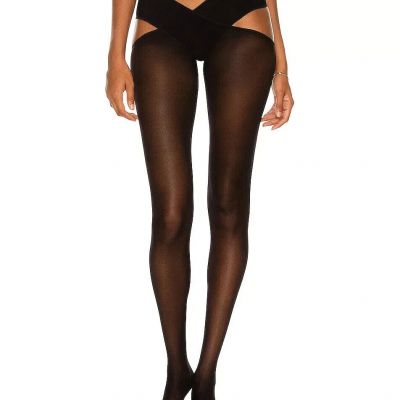 6 PAIRS WOLFORD STAY HIP OPAQUE TIGHTS - Large - Black